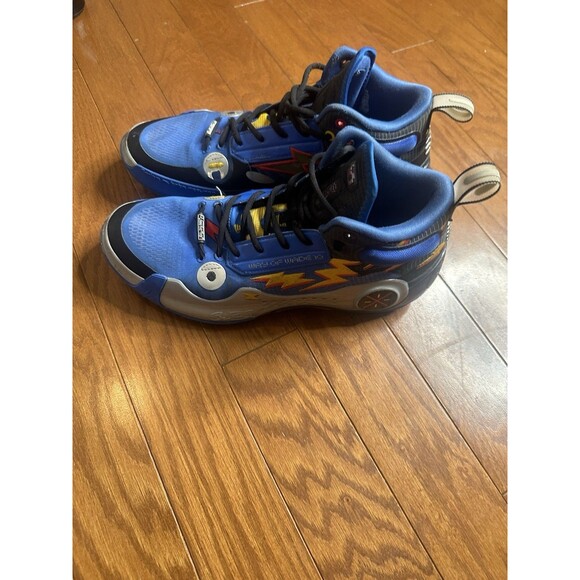 Li-Ning Way of Wade Wow 10 Element Lightning Black Blue Flame size Men’s 10 - Picture 3 of 6